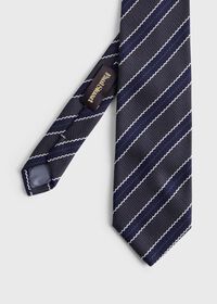 Paul Stuart Woven Silk Jacquard Two Color Stripe Tie, thumbnail 1