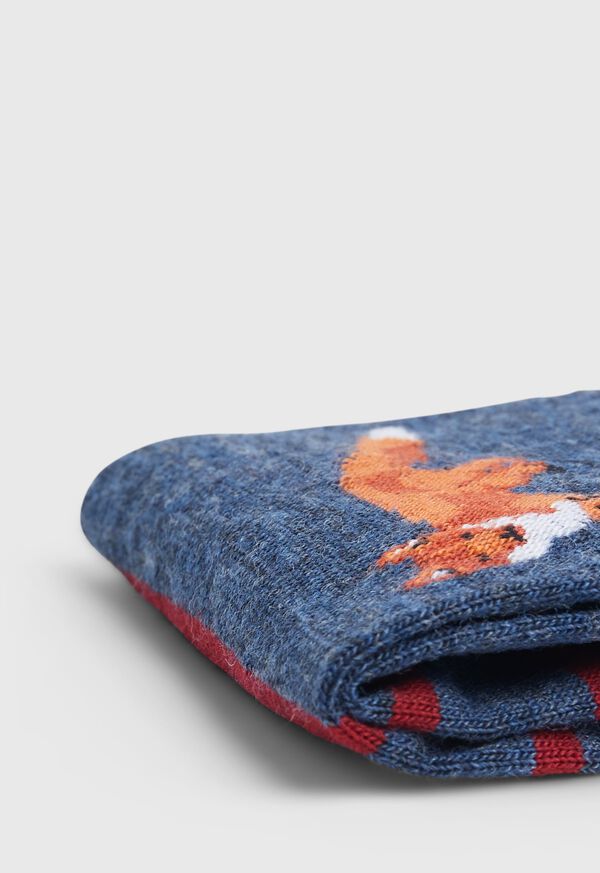 Paul Stuart Large Fox Motif Wool Striped Sock, image 2