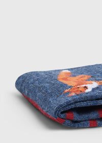 Paul Stuart Large Fox Motif Wool Striped Sock, thumbnail 2