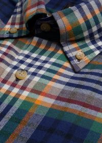 Paul Stuart Cotton Plaid Flannel Sport Shirt, thumbnail 3