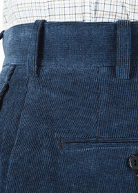 Paul Stuart Navy Cotton Stretch PinCord Plain Front Trouser, thumbnail 3