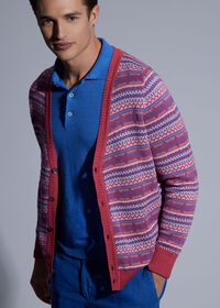 Paul Stuart Linen & Cotton Fair Isle Cardigan, thumbnail 2