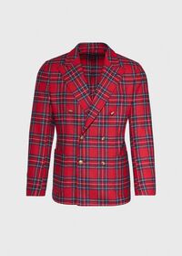 Paul Stuart Wool Red Tartan Double Breasted Jacket, thumbnail 1