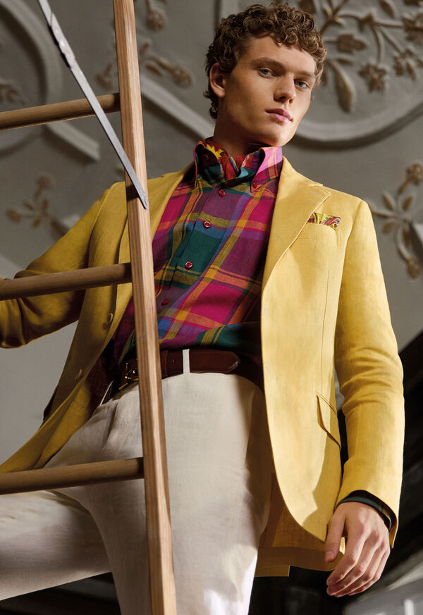 Paul Stuart Linen Plaid Sport Shirt, image 2