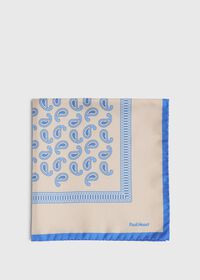 Paul Stuart Tossed Pine Dotted Border Pocket Square, thumbnail 2