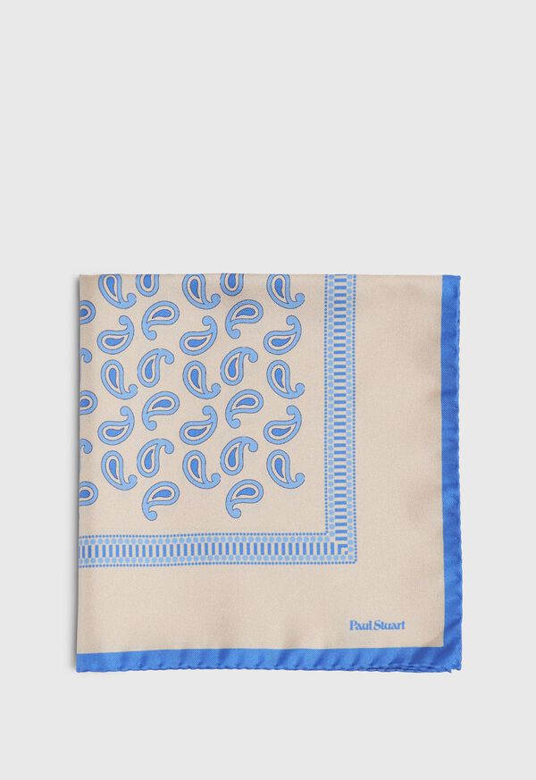 Paul Stuart Tossed Pine Dotted Border Pocket Square, image 2