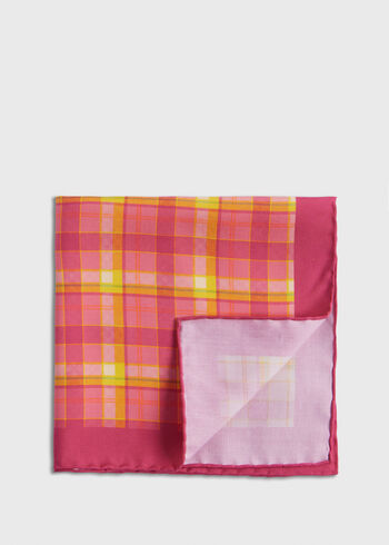 Paul Stuart Habotai Silk Plaid Pocket Square