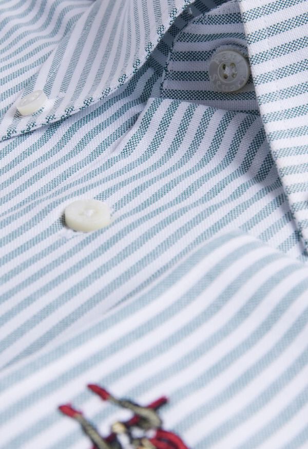 Paul Stuart Striped Oxford Logo Sport Shirt, image 2