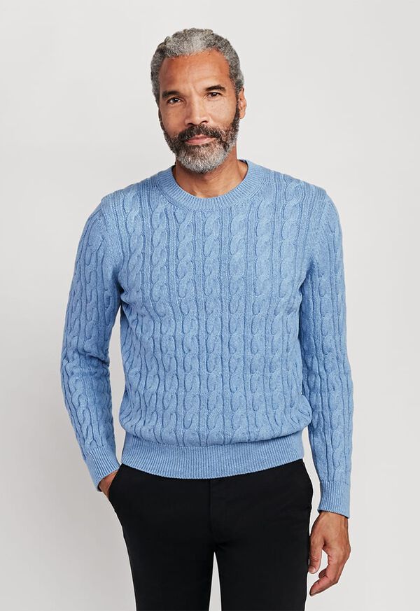 Paul Stuart Cable Knit Crewneck Sweater, image 1