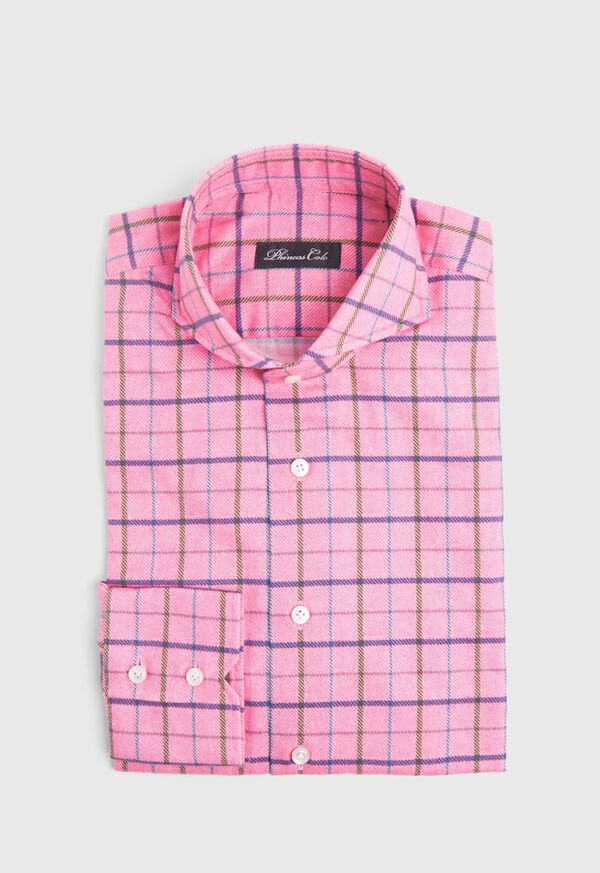 Paul Stuart Brushed Cotton Printed Plaid Sport Shirt, image 1