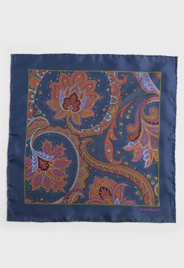 Paul Stuart Silk Paisley Pocket Square, image 2