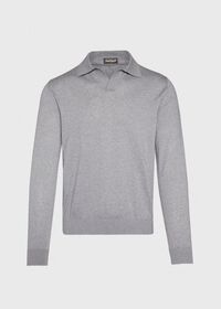 Paul Stuart Cotton Long Sleeve Johnny Collar Polo, thumbnail 1