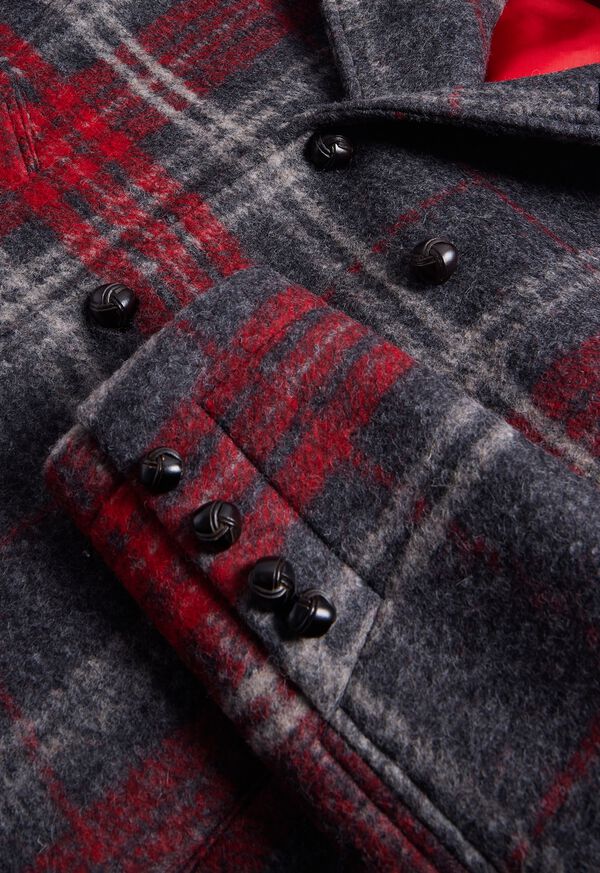 Paul Stuart Plaid Hooded Coat, image 3