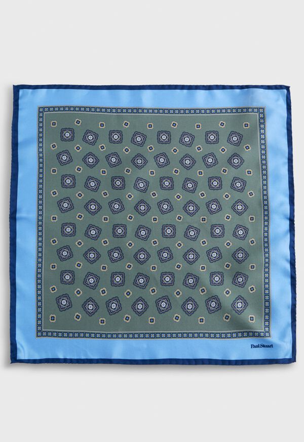 Paul Stuart Silk Tossed Medallion Pocket Square, image 2