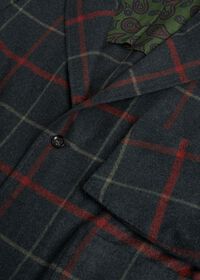 Paul Stuart Olive Cashmere Windowpane Blazer, thumbnail 2