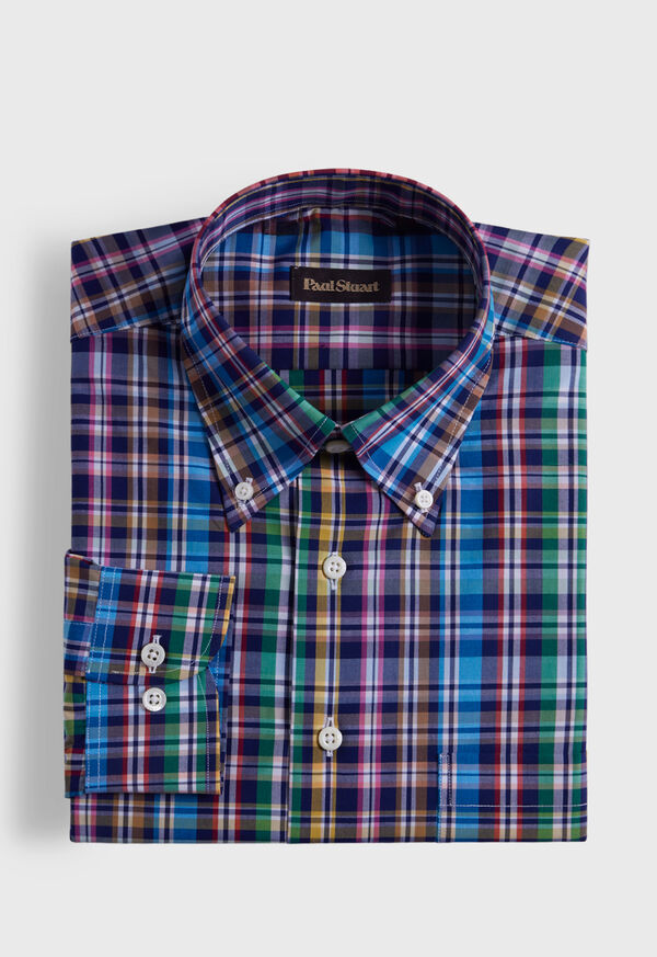 Paul Stuart Cotton Plaid Sport Shirt, image 1