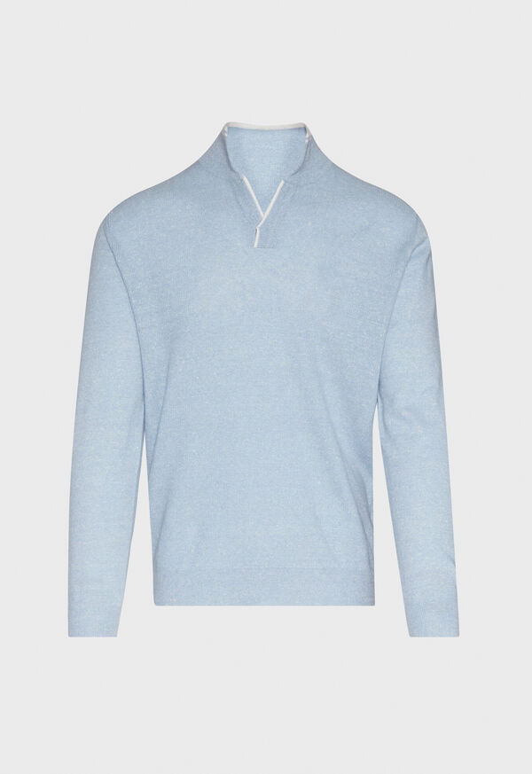 Paul Stuart Open Collar Sweater With Contrast Tipping, image 1