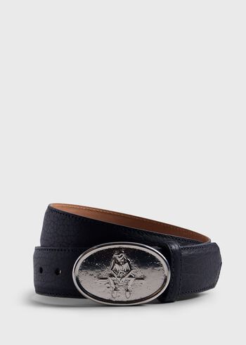 Paul Stuart Man on the Fence Gunmetal Buckle Belt