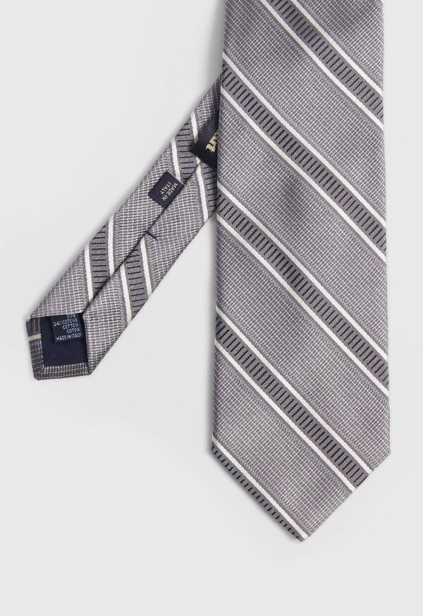 Silk Jacquard Macclesfield Stripe Tie
