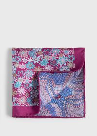 Paul Stuart Printed Silk Tossed Flower Pocket Square, thumbnail 1