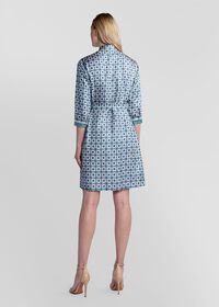 Paul Stuart Geometric Print Silk Shirt Dress, thumbnail 4