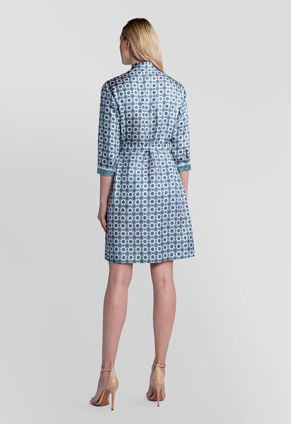 Paul Stuart Geometric Print Silk Shirt Dress, image 4
