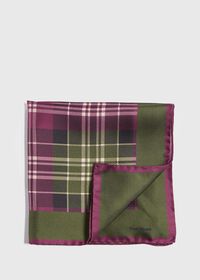 Paul Stuart Plaid Pocket Square With Contrast Border, thumbnail 1