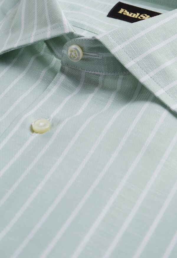 Paul Stuart Linen Blend Striped Dress Shirt, image 3