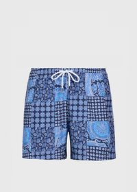 Paul Stuart Patchwork Print Swim Trunk, thumbnail 1