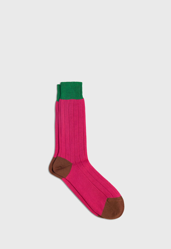 Paul Stuart Mercerized Cotton Ribbed Sock, image 1
