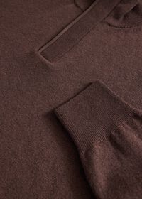 Paul Stuart Cashmere Quarter Zip With Suede Trim, thumbnail 2