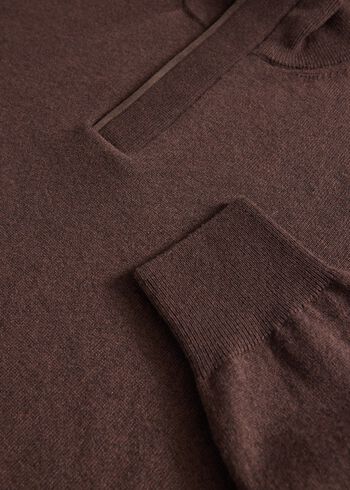 Paul Stuart Cashmere Quarter Zip With Suede Trim