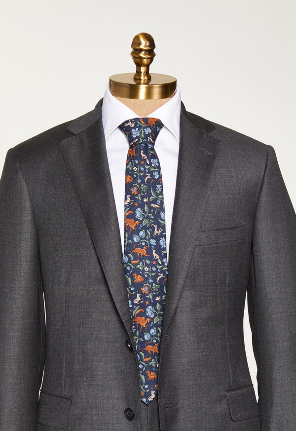 Paul Stuart Birds and Deer Motif Tie, image 2
