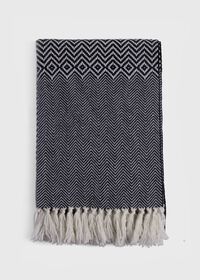 Paul Stuart Herringbone Cashmere Stole with Fringe, thumbnail 3