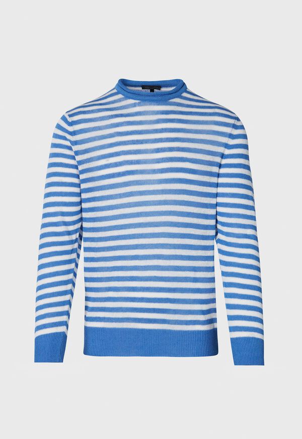 Paul Stuart Linen & Cotton Rollneck Stripe Sweater