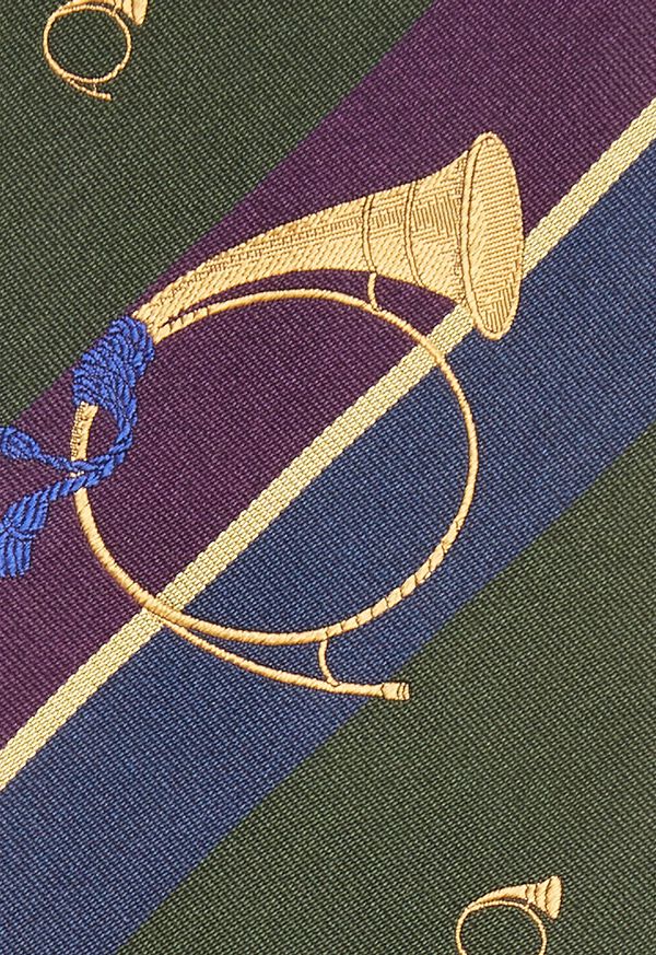 Paul Stuart Bugle Motif Stripe Silk Tie, image 3