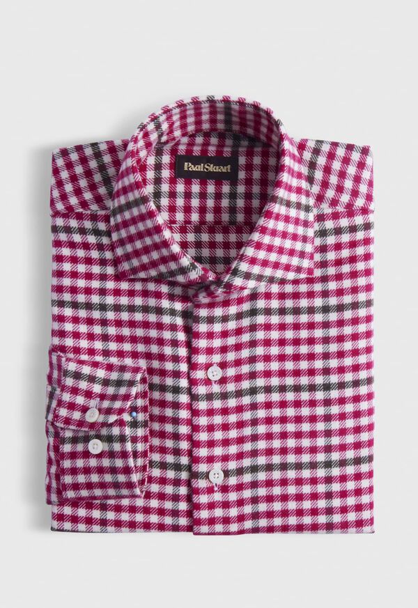 Paul Stuart Flannel Small Plaid Sport Shirt, image 1