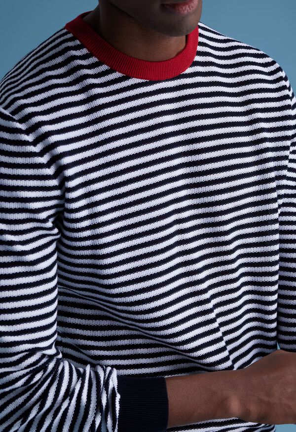 Paul Stuart Cotton Striped Crewneck Sweater, image 4