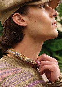 Paul Stuart Habotai Silk Summer Paisley Pocket Square, thumbnail 2