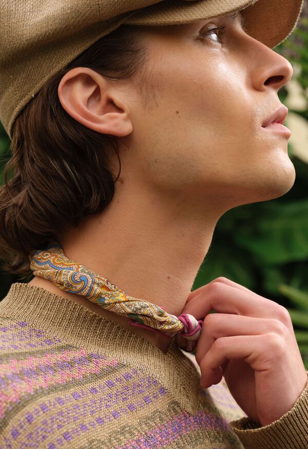 Paul Stuart Habotai Silk Summer Paisley Pocket Square, image 2