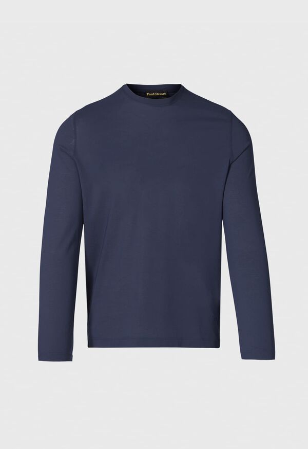 Paul Stuart Cotton Crepe Long Sleeve Dress T-Shirt, image 1