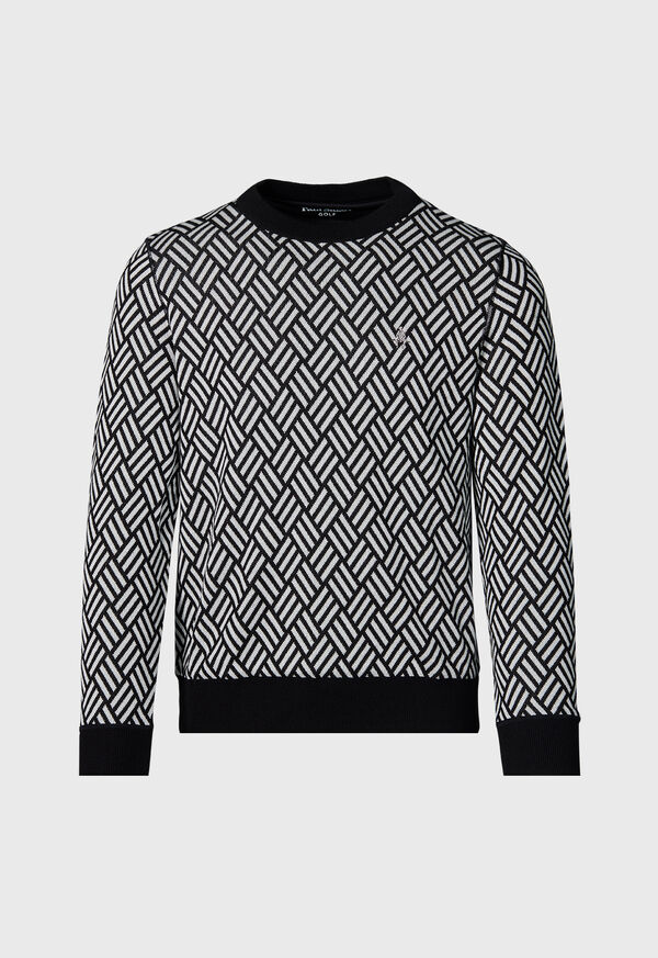 Paul Stuart Parquet Pattern Jacquard Crewneck, image 1