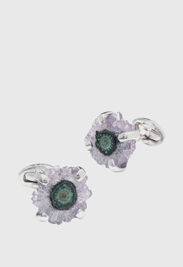 Paul Stuart Purple Stalactite & Sterling Silver Cufflinks, image 1