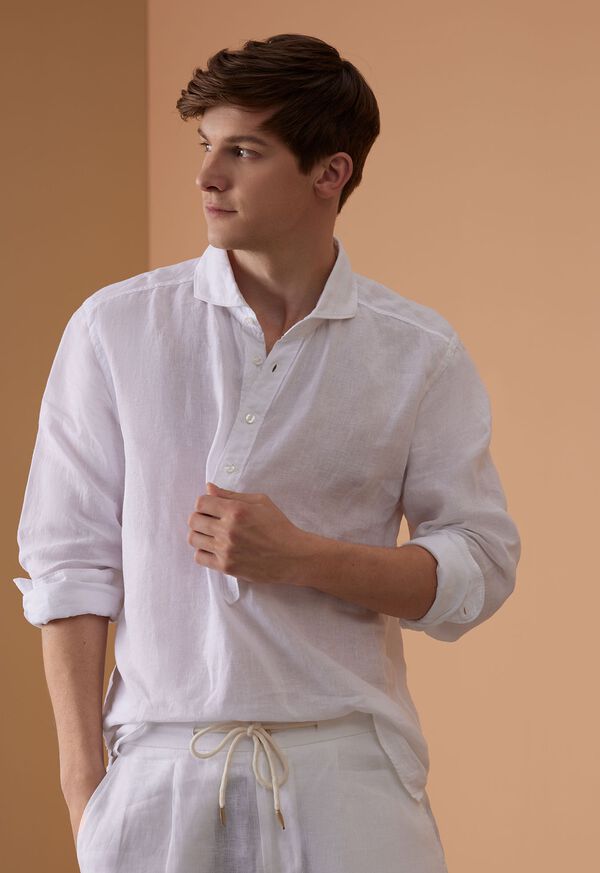 Paul Stuart Washed Linen Pullover Shirt, image 2