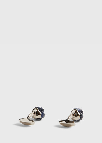 Paul Stuart Sterling Silver with Sodalite Carved Knot Cufflinks