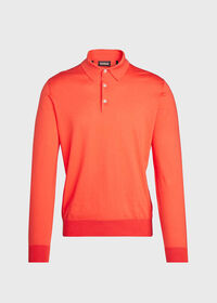 Paul Stuart Long Sleeve Cotton Polo, thumbnail 2