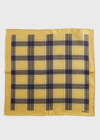 Paul Stuart Silk Plaid Print Pocket Square, thumbnail 2
