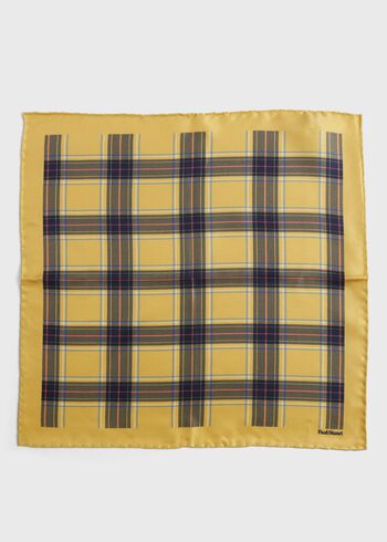 Paul Stuart Silk Plaid Print Pocket Square