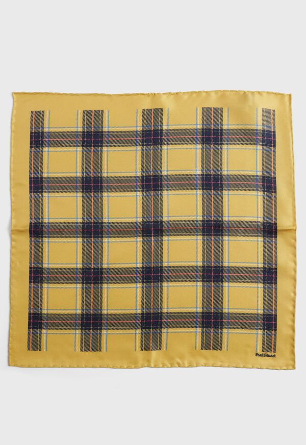 Paul Stuart Silk Plaid Print Pocket Square, image 2