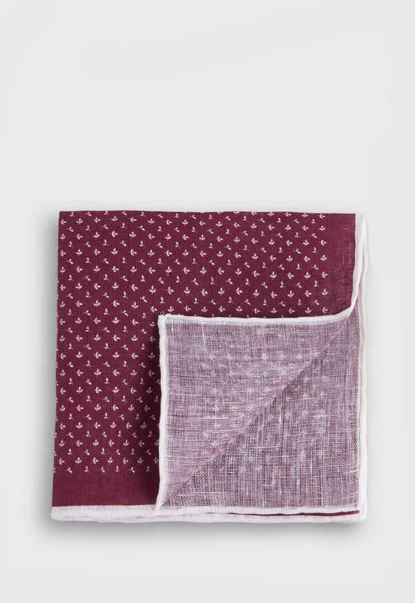 Paul Stuart Linen Micro Floral Print Pocket Square, image 1